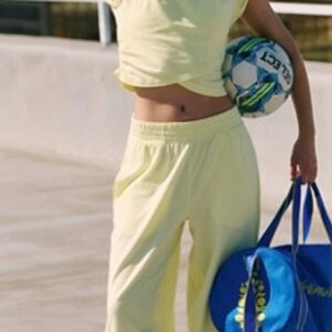 Free People Light Yellow Pantsuit